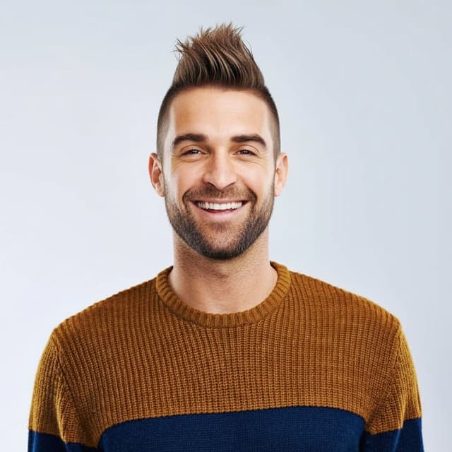 A person with a Mohawk hairstyle