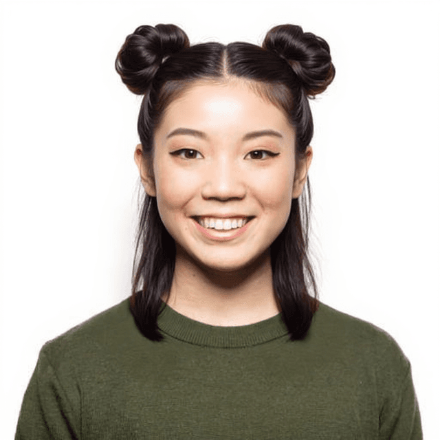 A person with a Space Buns hairstyle